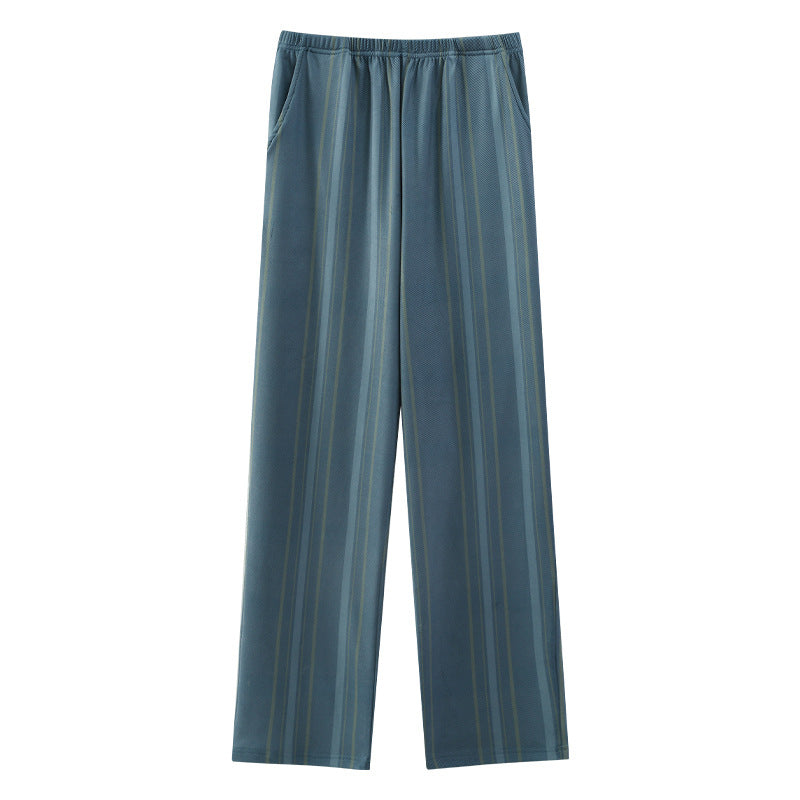 Autumn And Winter Loose Men's Thin Velvet Pajama Pants