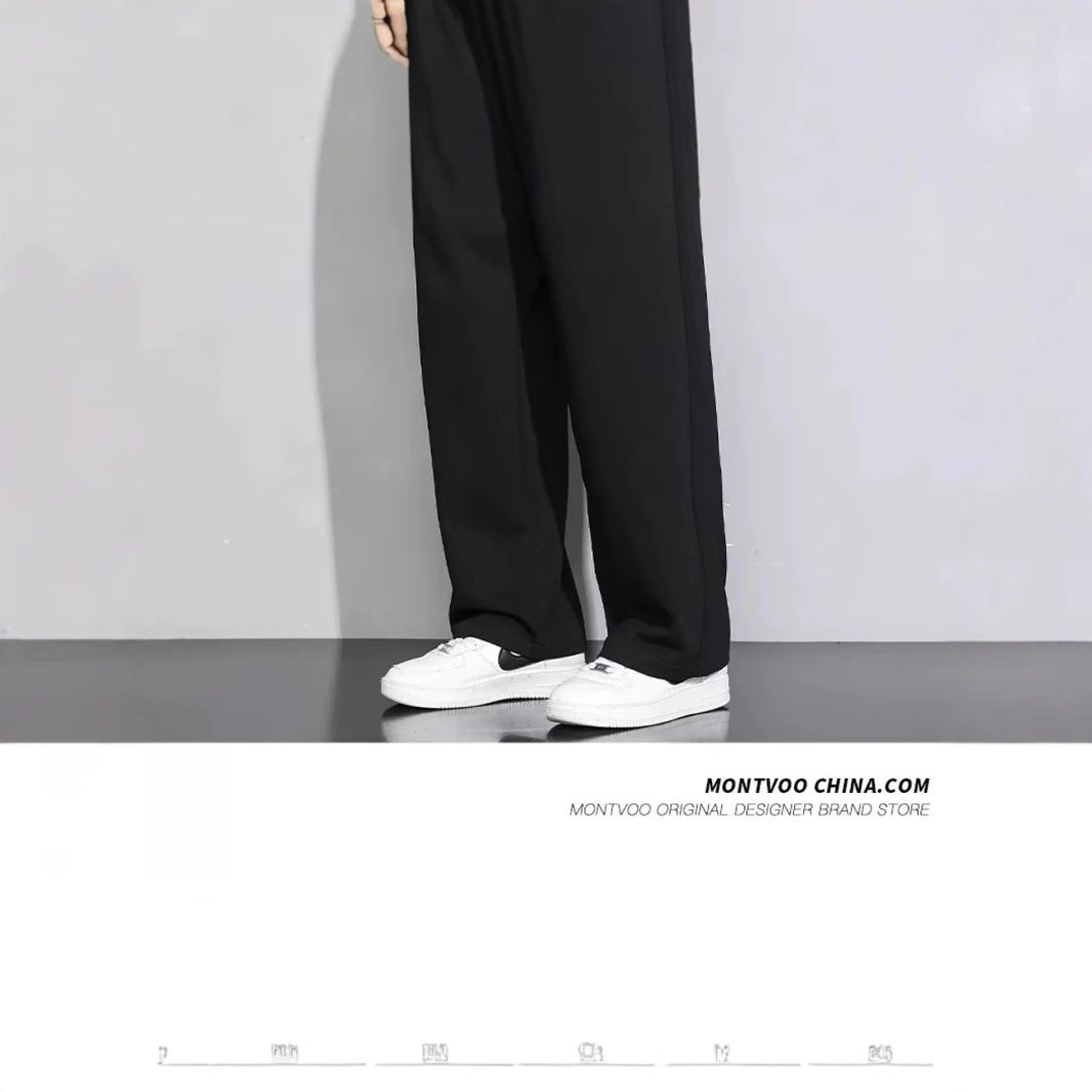 New Loose Straight Gray Sweatpants Spring And Autumn