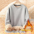 Mens Loose-fitting Versatile Extra-thick Crewneck Hoodie