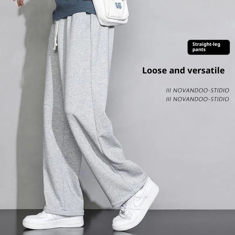 New Loose Straight Gray Sweatpants Spring And Autumn