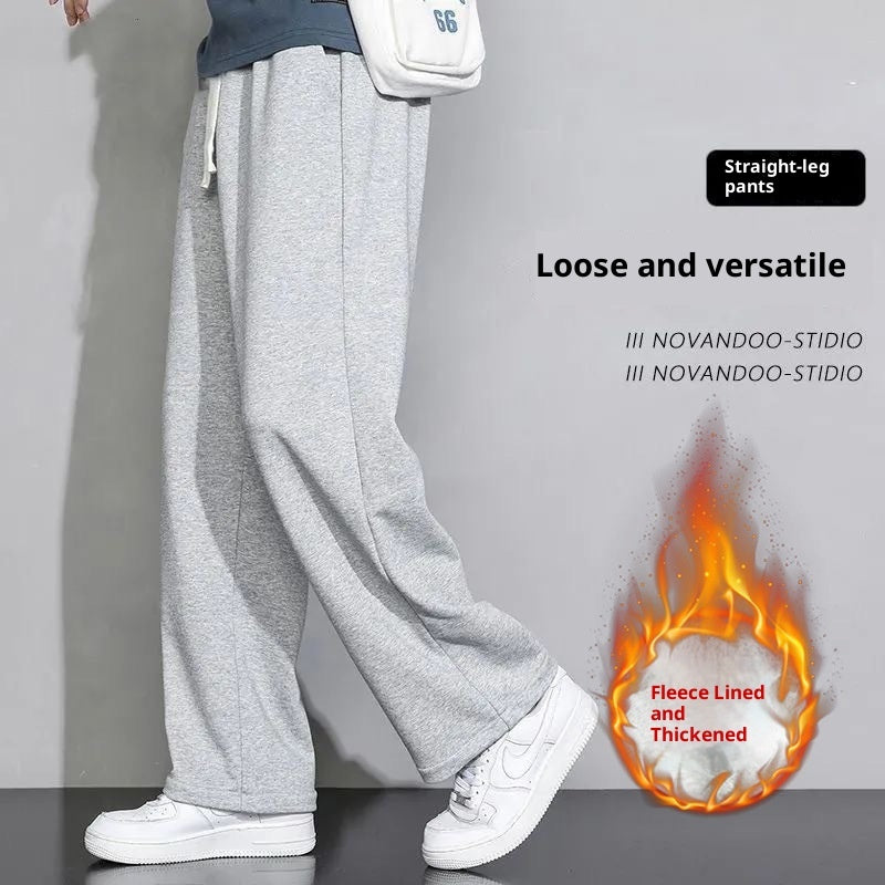 New Loose Straight Gray Sweatpants Spring And Autumn